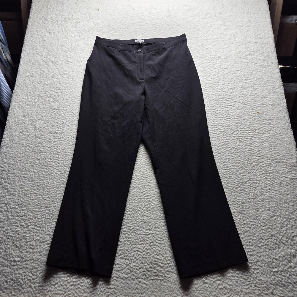 CB Plus Career Dress Pants Womens 16W Black Twill Stretch Flat Front Workwear